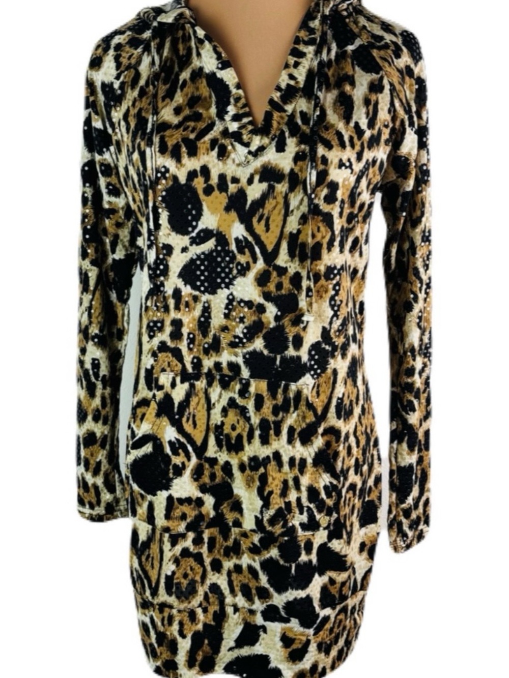 Vintage Apple Bottoms Y2K Hooded Animal Print Dress